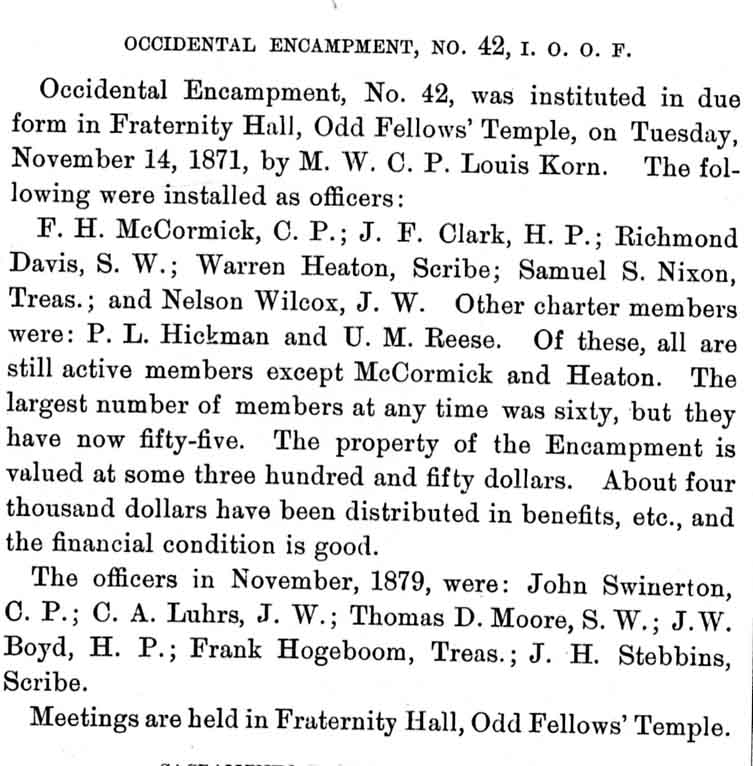 Photo of a page from the History of Sacramento County by Thompson and West,