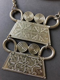 A metallic necklace